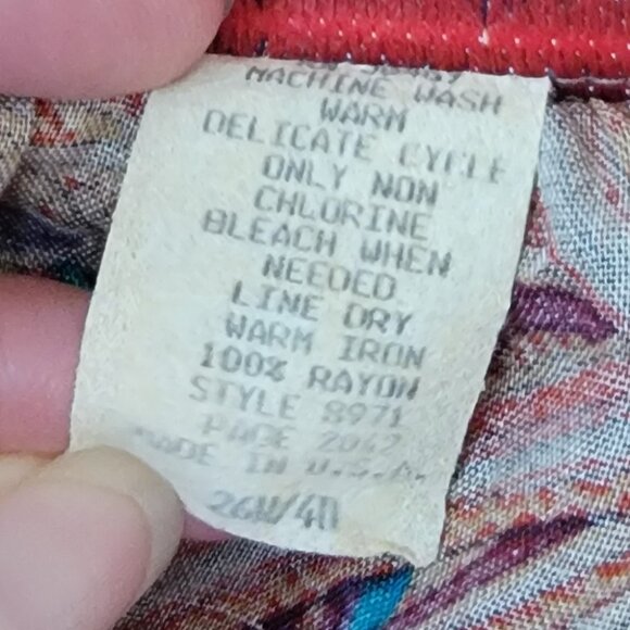 Contemporary Classics Red Floral Paisley Print Midi Tea Length Skirt - Picture 15 of 16